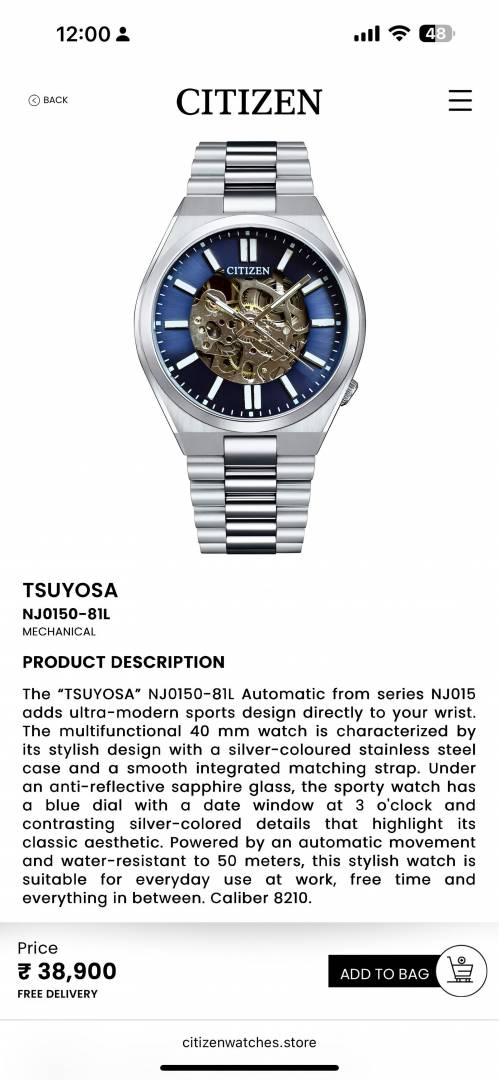 Citizen Tsuyos_a Open Heart Premium Automatic